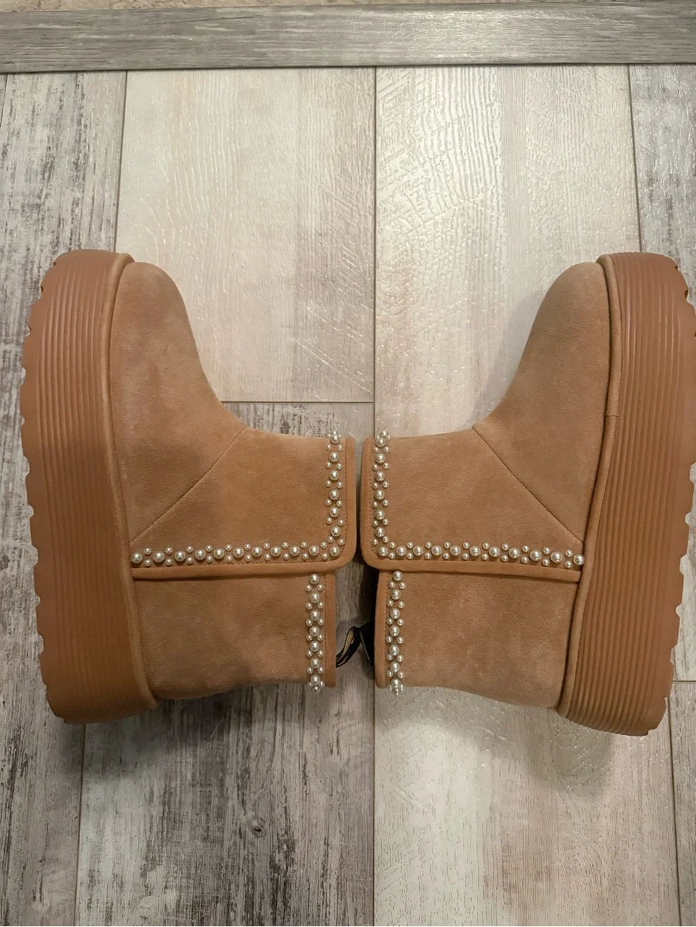 Stuart Weitzman NELLIE PEARL FLATFORM BOOTIE Size 7 NWT